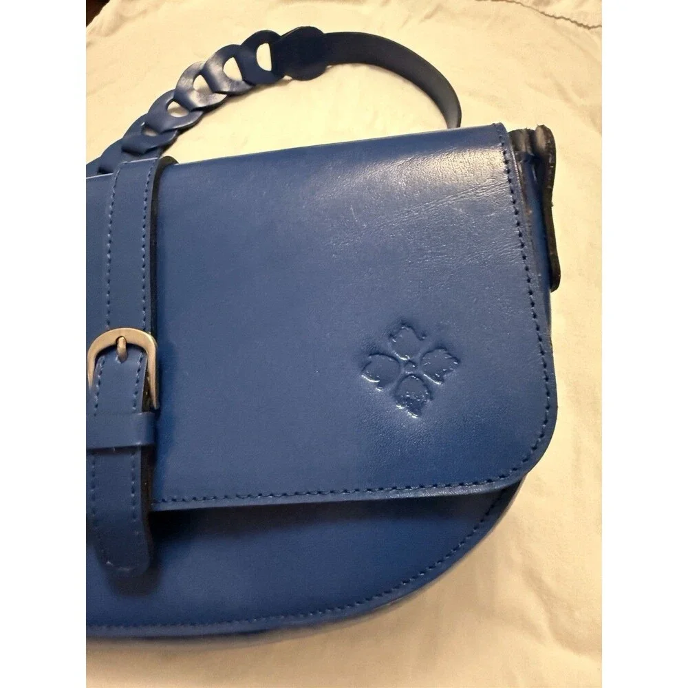 Patricia Nash Vilette Leather Chainlink Shoulder Bag - Cerulean Blue